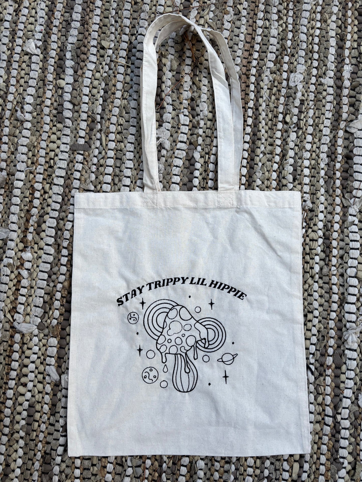 "Stay Trippy Lil Hippie" Tote Bag